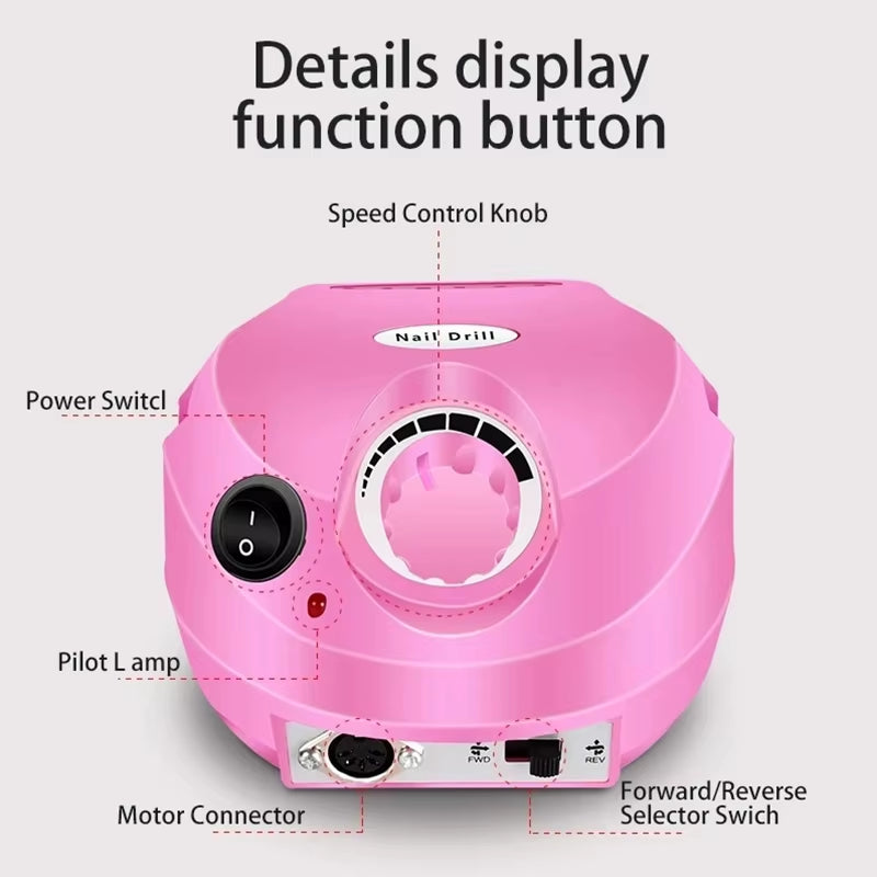 35000RPM Electric Nail Drill Professional Manicure Machine Nail Sander with Nail Drill Bits Portable Nail Salon Nail Files Kit