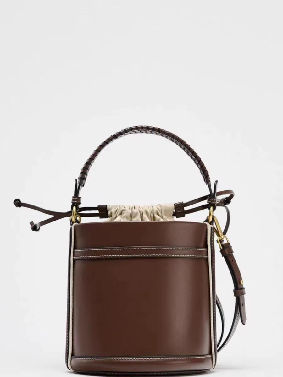 New Female Shoulder Bags Fashion Bucket Bag Handheld Bag Women'S PU Leather Bags Leisure Outdoor Crossbody Bags