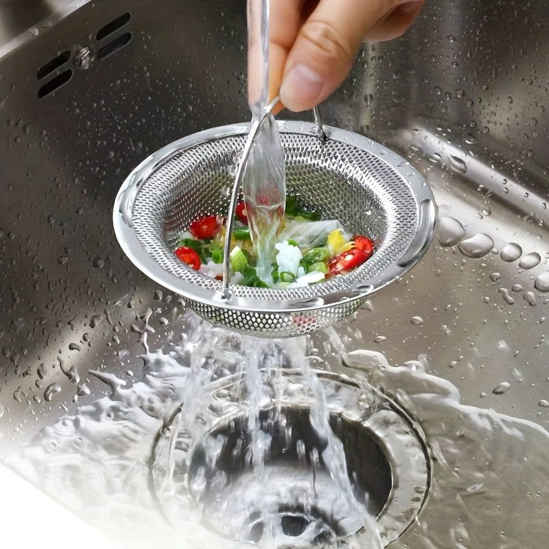 1-6pcs Stainless Steel Sink Strainer with Handle - Rust-Resistant Mesh Design, Suitable for Kitchen and Bathroom Sinks, Easy to Prevent Clogging, Perfect for Draining Fruits and Vegetables Beauty Fashion