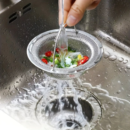 1-6pcs Stainless Steel Sink Strainer with Handle - Rust-Resistant Mesh Design, Suitable for Kitchen and Bathroom Sinks, Easy to Prevent Clogging, Perfect for Draining Fruits and Vegetables Beauty Fashion