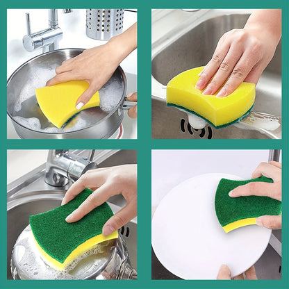 8/16/32pcs, Multifunctional Cleaning Sponge, Double-Sided Scouring Pad For Household Cleaning, Dishwashing Sponge, Premium Kitchen Sponge, Durable Non-scratch Sponge Wipe, Super Absorbent, Cleaning Supplies, Cleaning Tool Beauty Fashion