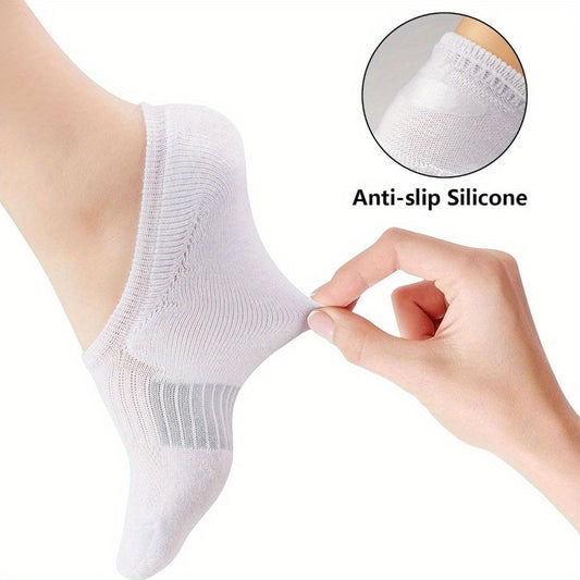 5/8 Pairs Women's No Show Socks, Non-Slip Athletic Ankle Socks For Running & Outdoor Activities, Breathable Sport Footwear Beauty World Shop