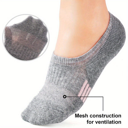 5/8 Pairs Women's No Show Socks, Non-Slip Athletic Ankle Socks For Running & Outdoor Activities, Breathable Sport Footwear Beauty World Shop
