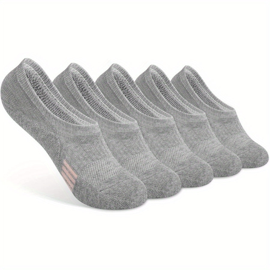 5/8 Pairs Women's No Show Socks, Non-Slip Athletic Ankle Socks For Running & Outdoor Activities, Breathable Sport Footwear Beauty World Shop