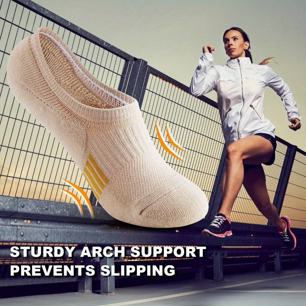5/8 Pairs Women's No Show Socks, Non-Slip Athletic Ankle Socks For Running & Outdoor Activities, Breathable Sport Footwear Beauty World Shop