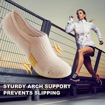 5/8 Pairs Women's No Show Socks, Non-Slip Athletic Ankle Socks For Running & Outdoor Activities, Breathable Sport Footwear Beauty World Shop