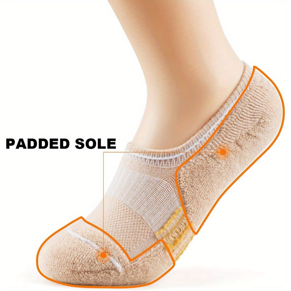 5/8 Pairs Women's No Show Socks, Non-Slip Athletic Ankle Socks For Running & Outdoor Activities, Breathable Sport Footwear Beauty World Shop