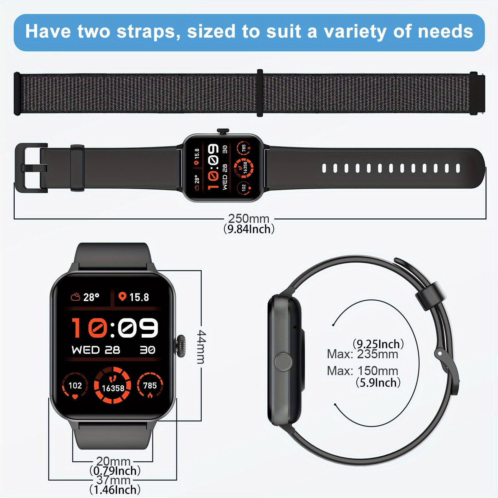 Smart Watch (Answer/Make Call), 1.85" Smart Watches for Men Women Waterproof, 100+ Sport Modes, Fitness Activity Tracker, Health Sleep Monitor, Pedometer, Smartwatch for Android iOS Beauty World Shop