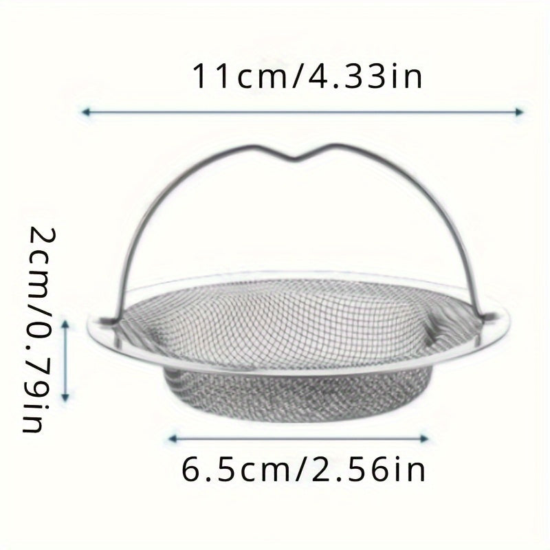 1-6pcs Stainless Steel Sink Strainer with Handle - Rust-Resistant Mesh Design, Suitable for Kitchen and Bathroom Sinks, Easy to Prevent Clogging, Perfect for Draining Fruits and Vegetables Beauty Fashion