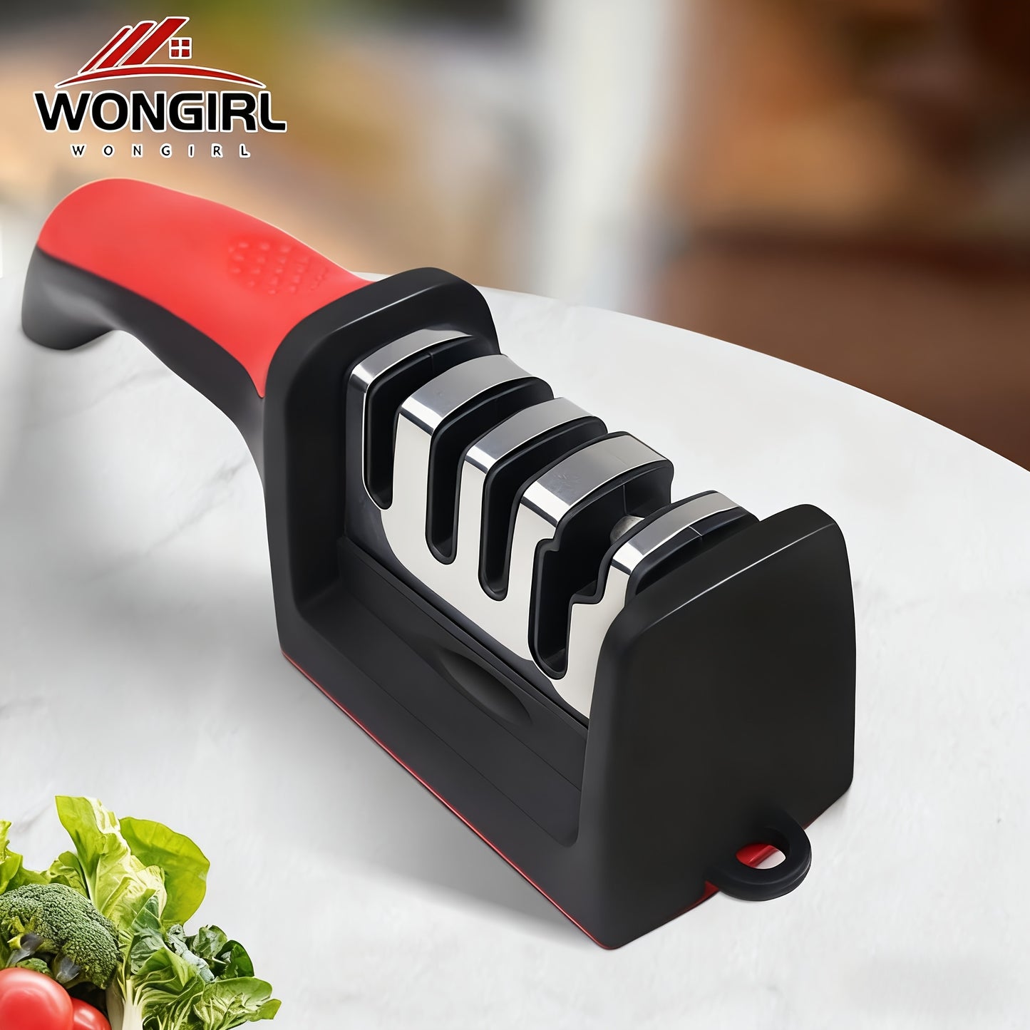 4-Stage Professional Knife Sharpener with Tungsten Diamond & Ceramic Sharpening Stones - Heavy-Duty Non-Slip Grip, Fast & Long-Lasting Performance Beauty Fashion