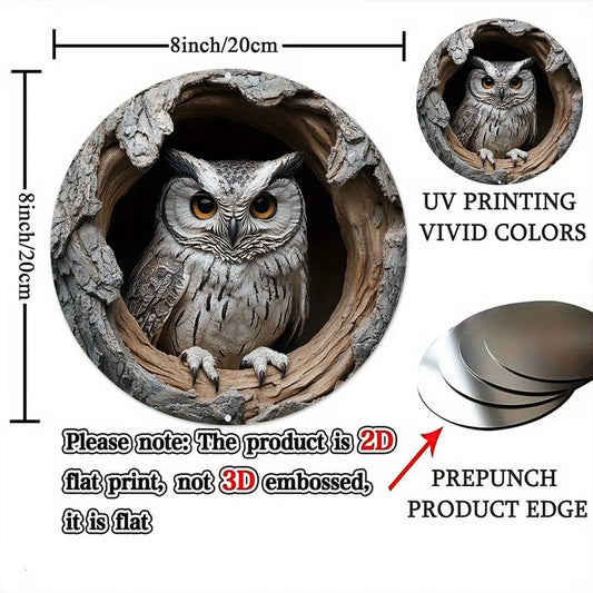 Contemporary Owl Wall Theme round Wooden Home Kitchen Garden Club Garage Office Wall Decor Ideal Holiday Gift 8 Inch