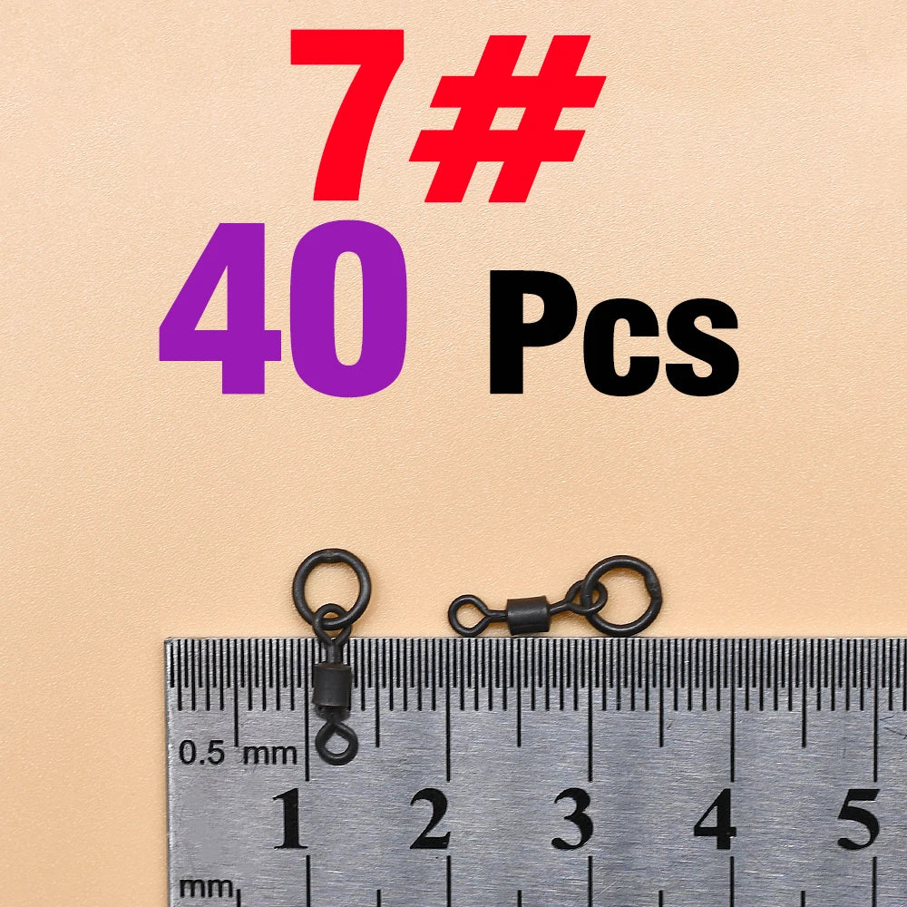 40Pcs Quick Change Flexi Ring Swivel Rig Making Terminal Tackle Carp Fishing Accessories