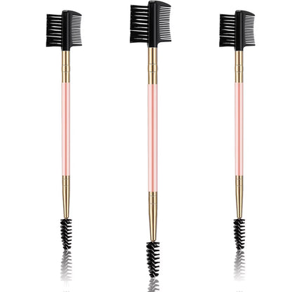 3 Pcs Eyelash Comb Eyelash Shaper and Eyebrow Brush Dual Comb Double Head Eyebrow Eyelash Makeup Grooming Tool for Women Girls