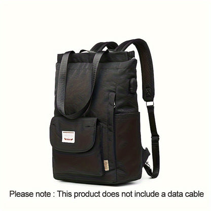 Adjustable Strap Laptop Backpack - Durable Nylon, Zipper Closure, Multiple Compartments, Casual Style, High School Backpack, Casual Backpack | Adjustable Strap Bag | Zippered Backpack Beauty Fashion