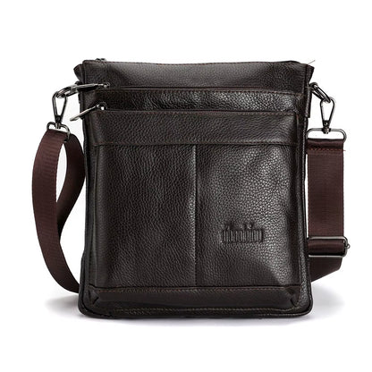Men'S Leather Messenger Bag Business Shoulder Bag Small Crossbody Bag Multi Function Messenger Bag Men'S Travel Bag