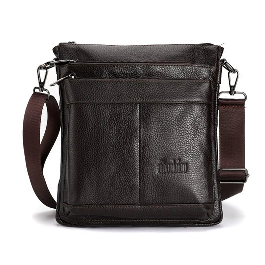 Men'S Leather Messenger Bag Business Shoulder Bag Small Crossbody Bag Multi Function Messenger Bag Men'S Travel Bag