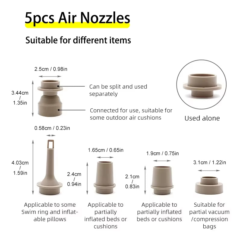 Camping Electric Air Pump Wireless Air Compressor Inflator Deflator Pumps Air Cushions Beds Boat Swimming Ring for Hiking