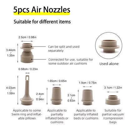 Camping Electric Air Pump Wireless Air Compressor Inflator Deflator Pumps Air Cushions Beds Boat Swimming Ring for Hiking