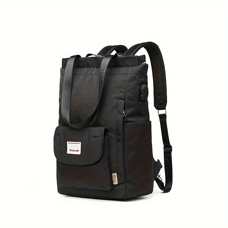 Adjustable Strap Laptop Backpack - Durable Nylon, Zipper Closure, Multiple Compartments, Casual Style, High School Backpack, Casual Backpack | Adjustable Strap Bag | Zippered Backpack Beauty Fashion