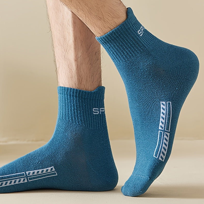[Sweat-absorbing Sport Socks] 50 Pairs Men's Mid Crew Sport Socks - Sweat-absorbing Comfy Breathable Socks for Basketball Training, Running Outdoor Activities Beauty World Shop
