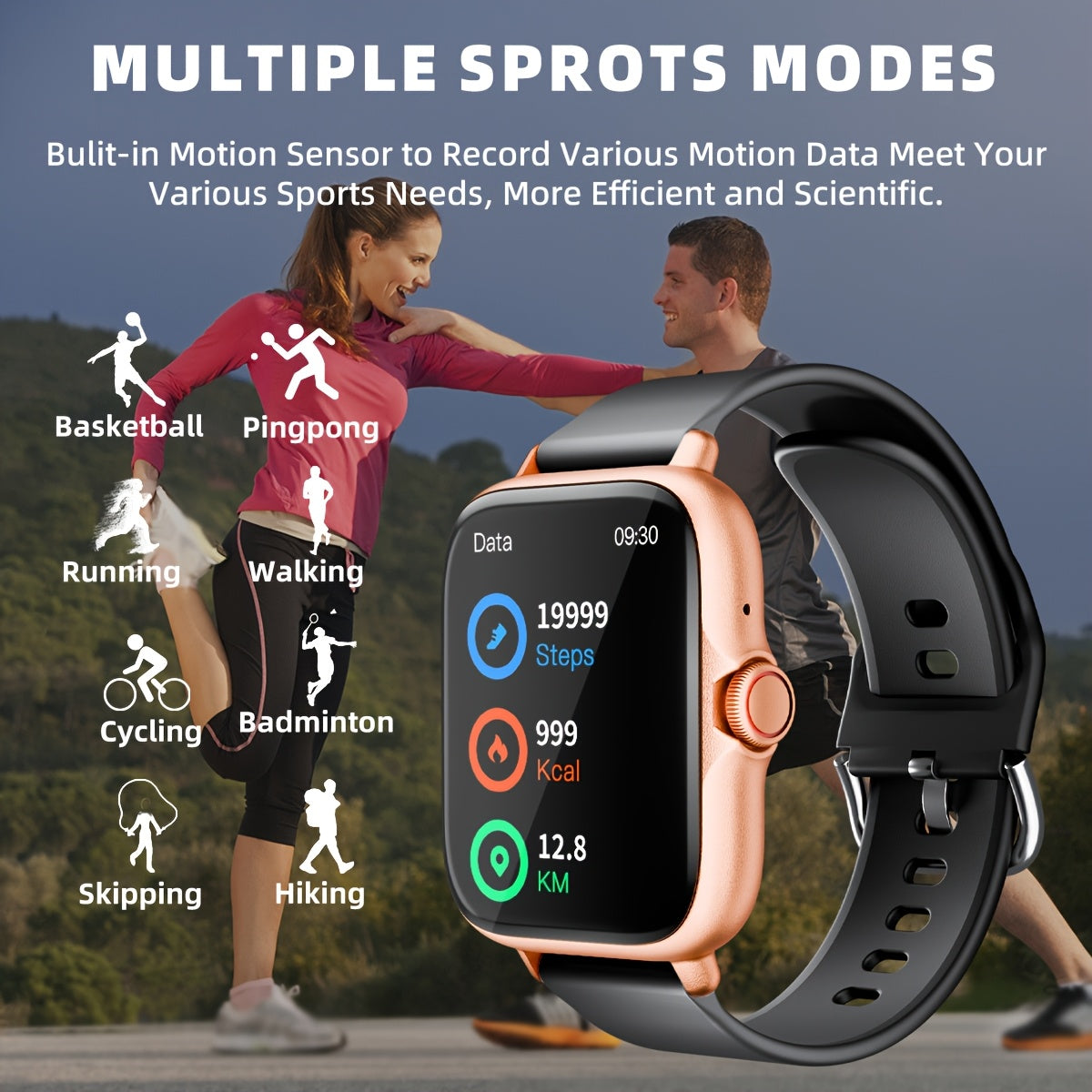 1.83'' Full Touch Screen Smart Watch |, Message Alerts, Call Answering, Sports Pedometer, Health Monitoring, Compatible with iPhone/Android, Alloy Body, Silicone Strap, DESERTCAT - Ideal Gift for and Birthdays Beauty Fashion