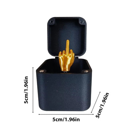 Funny Middle Finger in Box - Desk Decor Gag Gift for Halloween, Christmas & Birthday, Novelty Office Toy & Home Decoration