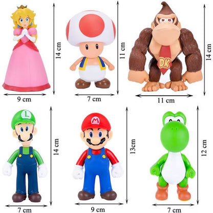 Super Mario Bros Dolls Yoshi Princess Peach Toad Anime PVC Action Figure Toys Mario Luigi Decoration Model Kids Toys Gifts