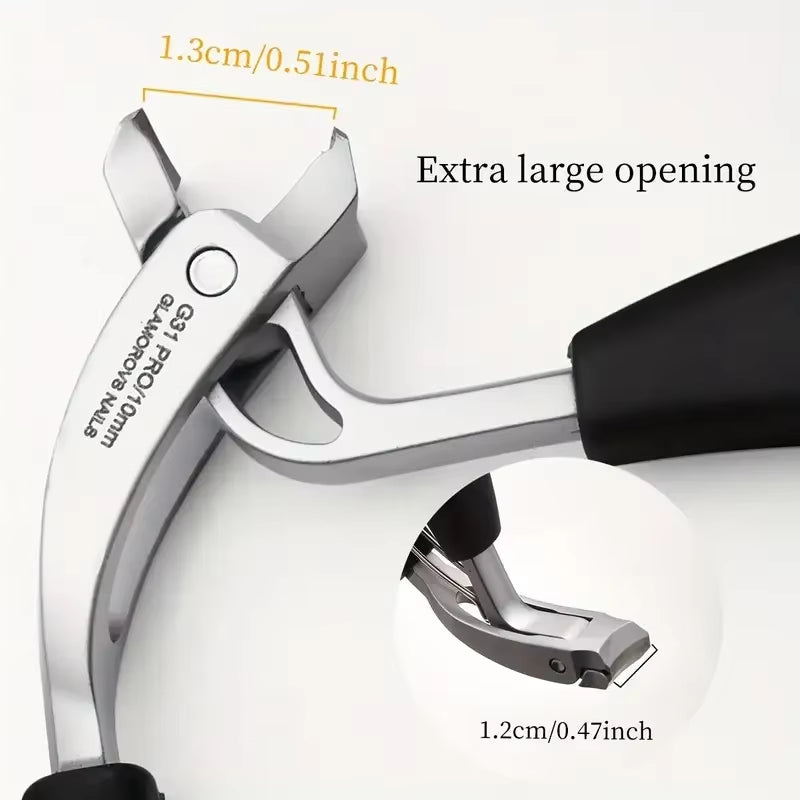 Heavy-Duty Nail Clippers Prevent Splashing Wide Fingernail Clipper Thick Hard Toenail Cutter Arc Blade Manicure Scissor Tools