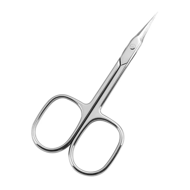 1Pcs 2.5 Thickness Nail Cuticle Scissors Eyebrows/Eyelashes Mustache Multi-Purpose Cuticle Extra Fine Curved-Manicure Scissors