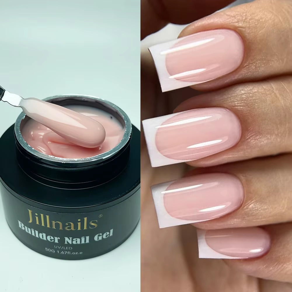 50G Nude Pink Builder Nail Gel French Pink Nails UV LED Self Leveling Sculpting Gel Nails Shape Building Extension