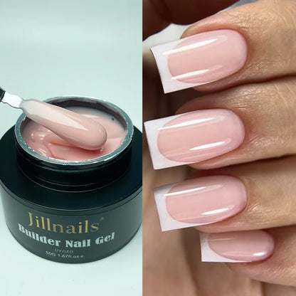 50G Nude Pink Builder Nail Gel French Pink Nails UV LED Self Leveling Sculpting Gel Nails Shape Building Extension