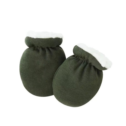 Warm Wool Newborn Mittens for Boy Girl Candy Solid Color Toddler Glove Autumn Winter Anti-Scratch Face Cashmere Baby Glove