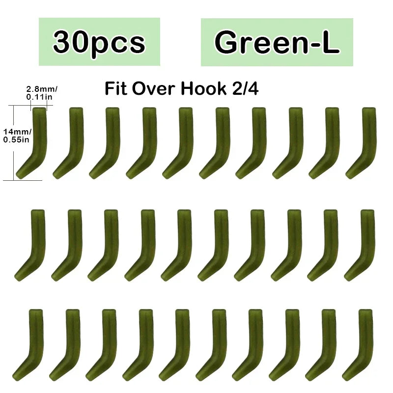 30Pcs Carp Fishing Hook Kickers D Rig Kicker Aligners Hooks Sleeves Rigs All Colors Accessories End Terminal Tackle