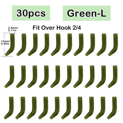 30Pcs Carp Fishing Hook Kickers D Rig Kicker Aligners Hooks Sleeves Rigs All Colors Accessories End Terminal Tackle