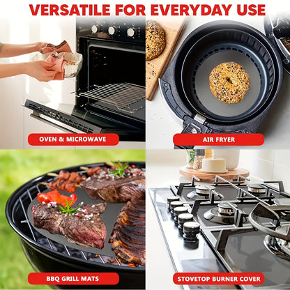 2pcs Heavy Duty Non-Stick Oven Liners for Bottom of Oven - PTFE Food-Safe Drip Trays, Spill & Burn Protection, Easy Clean, Fits Electric/Gas Ovens & Grills, BBQ Party & Vacation Essentials, Grill Accessory, Sleek Design, Reli Beauty Fashion