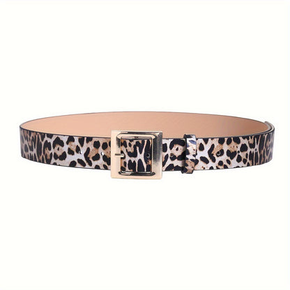 Chic Leopard Print Wide Belt for Women - Versatile PU Leather Accessory for Casual, Wedding, Party & Casual Attire Beauty Fashion