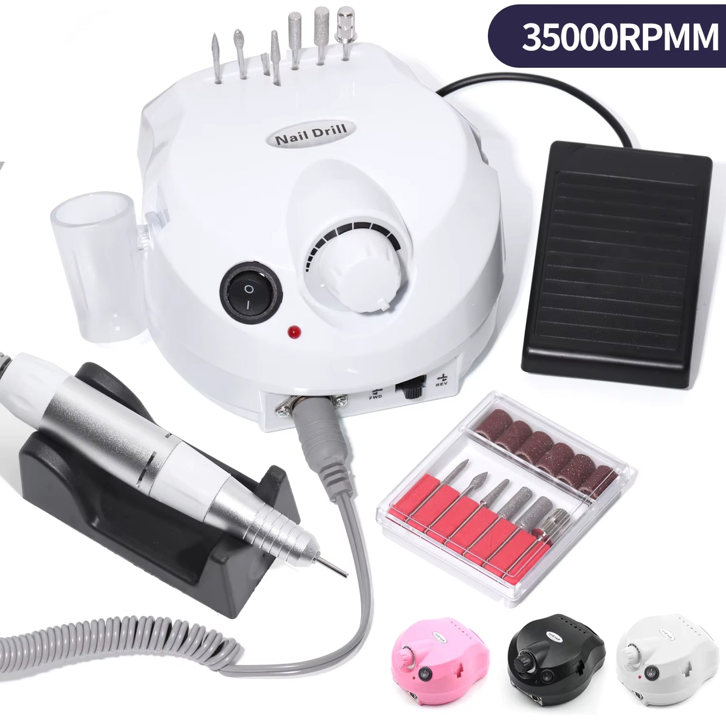 35000RPM Electric Nail Drill Machine Cutter Set Nail Gel Polisher Nail Tools Salon Equipment Strong Polishing Tool Nail File Kit
