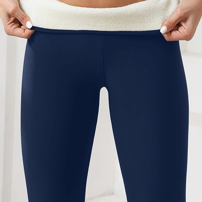 [High-Elasticity Leggings] High-Elasticity Women's Yoga Leggings | Solid Color, Tight-Fit, High-Warmth, Ideal for Running, Fitness & Outdoor Activities, Warmth Enhancing Fabric, Smooth Texture Beauty Fashion