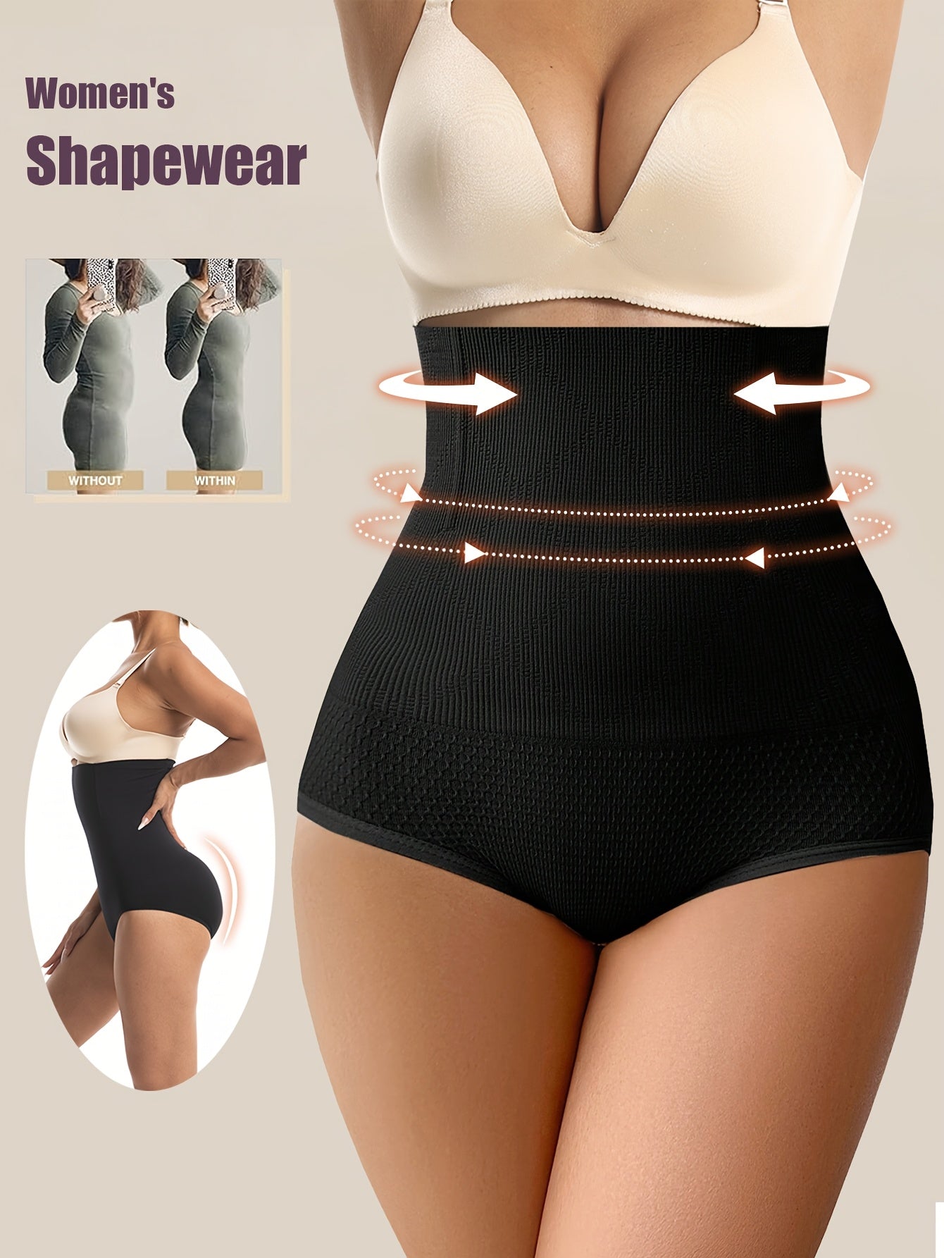 [Shaping Panties] 1 Pcs High Waist Shaping Panties | Waist Trainer Body Shaper Tummy Sheath Woman Flat Belly Control Panties Hip Butt Lifter Briefs Panty Women Underwear Shapewear Beauty Fashion