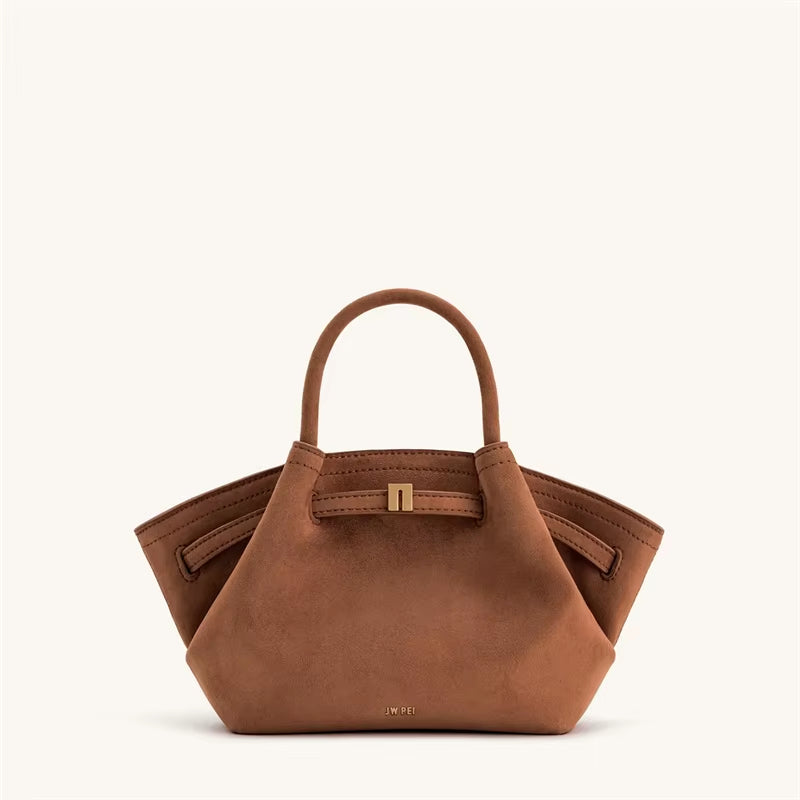 2025New Women'S Canvas Brown Crossbody Shoulder Bag Mini Vegan Leather Tote Bag Handbag Dumpling Bag High Quality Leather