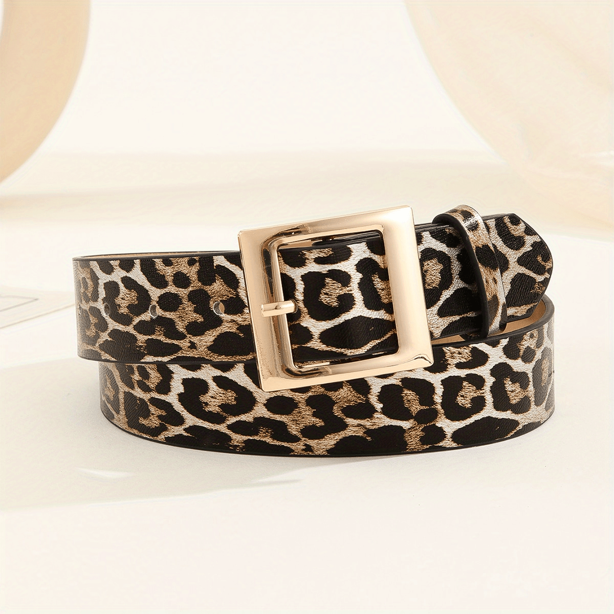 Chic Leopard Print Wide Belt for Women - Versatile PU Leather Accessory for Casual, Wedding, Party & Casual Attire Beauty Fashion