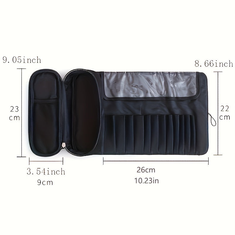 Large Capacity Makeup Brush Organizer Bag - Multi-Functional Korean Style Portable Cosmetic Pouch for Students Beauty Fashion