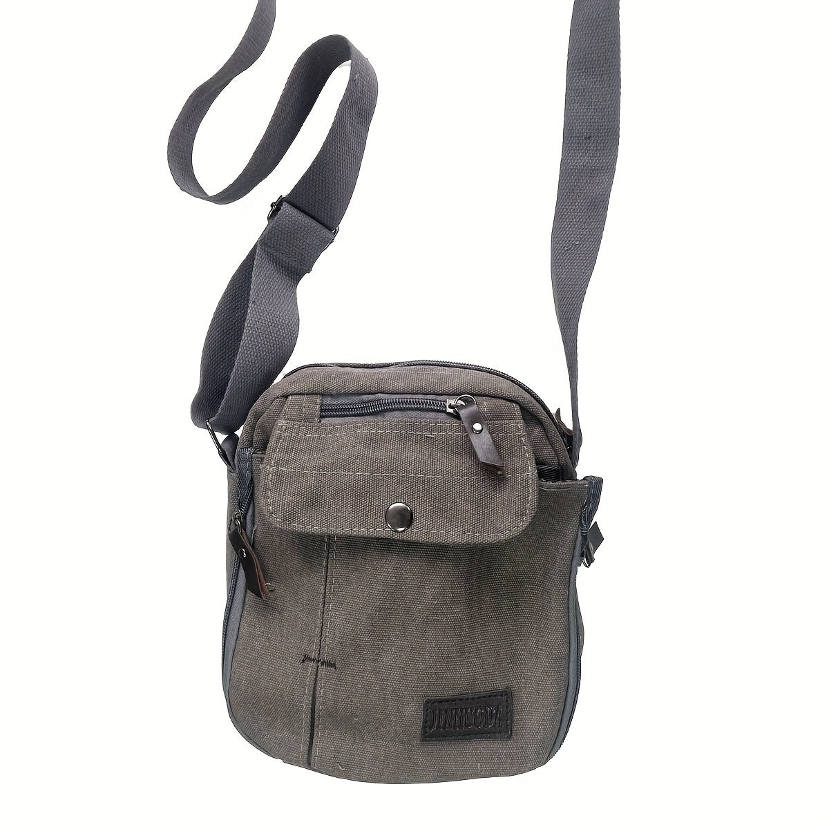 Vintage Canvas Square Messenger Bag - Spacious Zipper Closure, Durable Nylon Lining, Stylish Solid Pattern, Perfect for Casual Crossbody Travel and Daily Occasions Beauty Fashion