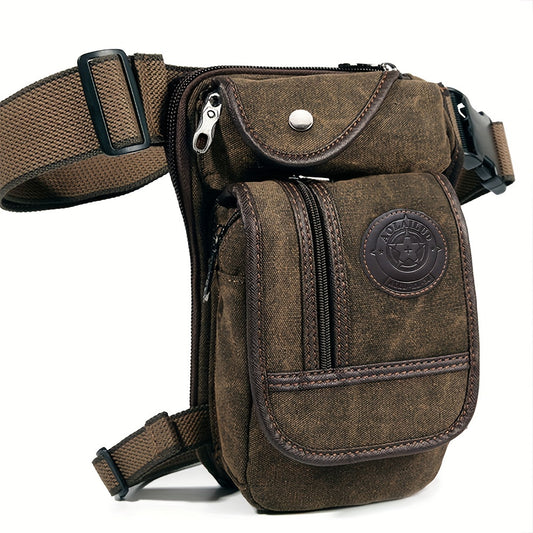 Lightweight High Quality Canvas Drop Leg Bag - Adjustable Tactical Military Waist Pack with Multi-Pocket Design for Outdoor Hiking, Cycling, Motorcycle, Travel - Men & Women, Outdoor Gear Accessory | Tactical Design | Metal E Beauty Fashion