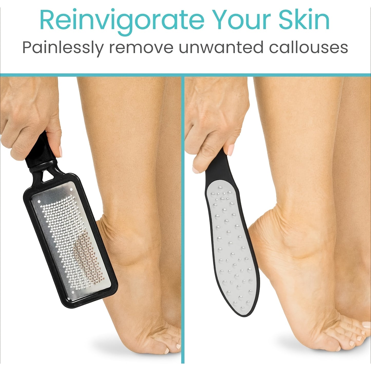 3pcs Foot Files, Feet Scraper for Dead Skin, Heel Grater, Callus Remover Scrubber Tool, Rasp for Cracked Heels - Stainless Steel Pedicure Filer for Men & Women, Use on Wet or Dry Skin Beauty World Shop