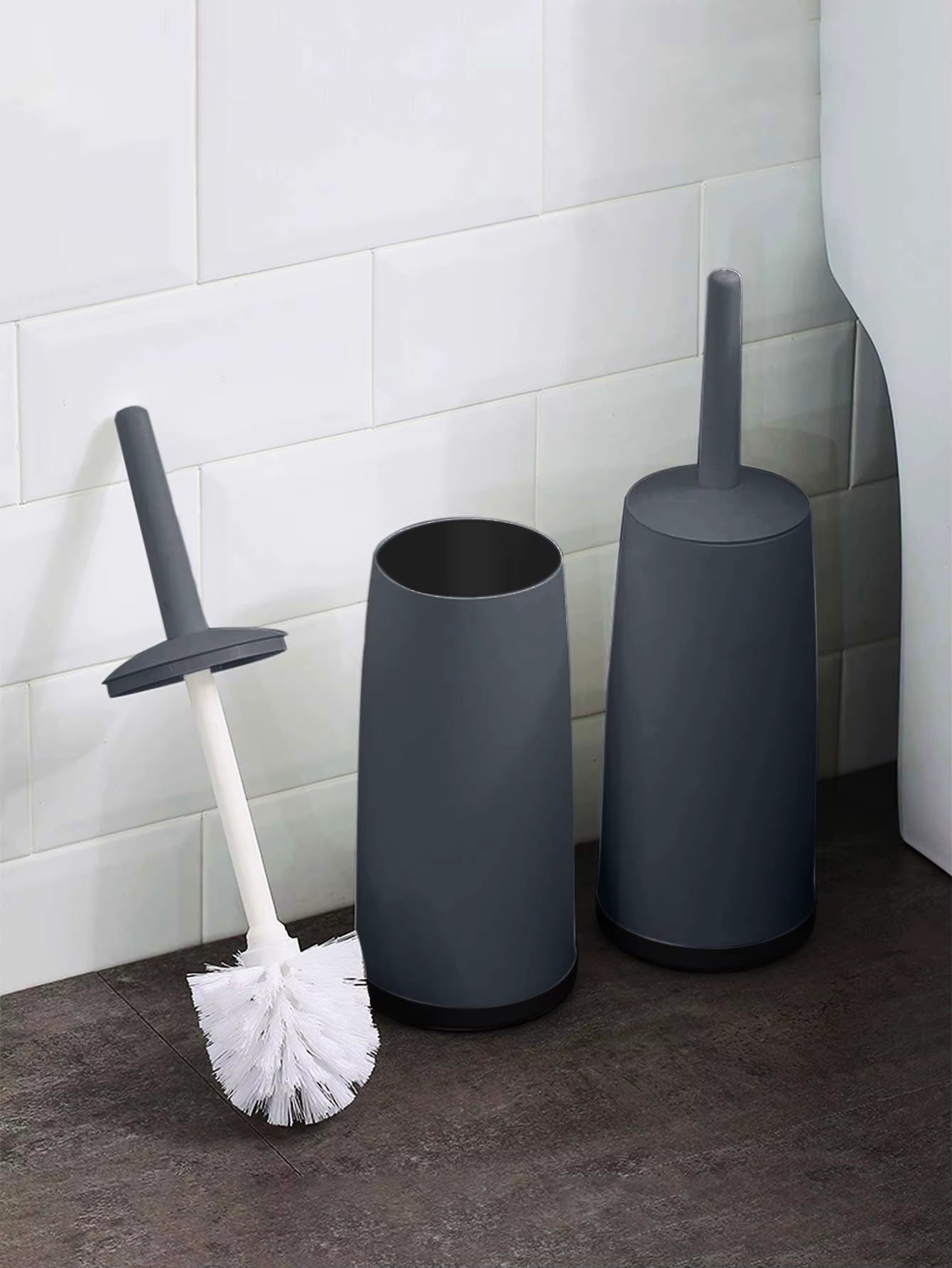 Plastic Toilet Brush with Standing Base Long Handle Toilet Cleaning Brush for WC Bathroom Accessories Cleaning Tools