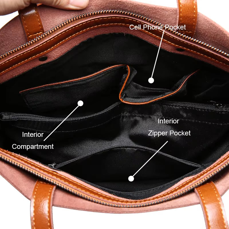 Cow Leather Bag Ladies Genuine Leather Handbags Big Women Bag Large Vintage Female 2023 Office Hand Shoulder Bags for Women Tote