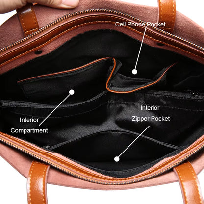 Cow Leather Bag Ladies Genuine Leather Handbags Big Women Bag Large Vintage Female 2023 Office Hand Shoulder Bags for Women Tote