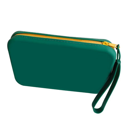 Square Silicone Storage Bag, Portable Travel Cosmetics and Toiletries Bag, Multifunctional Waterproof Cosmetic Bag with Zipper