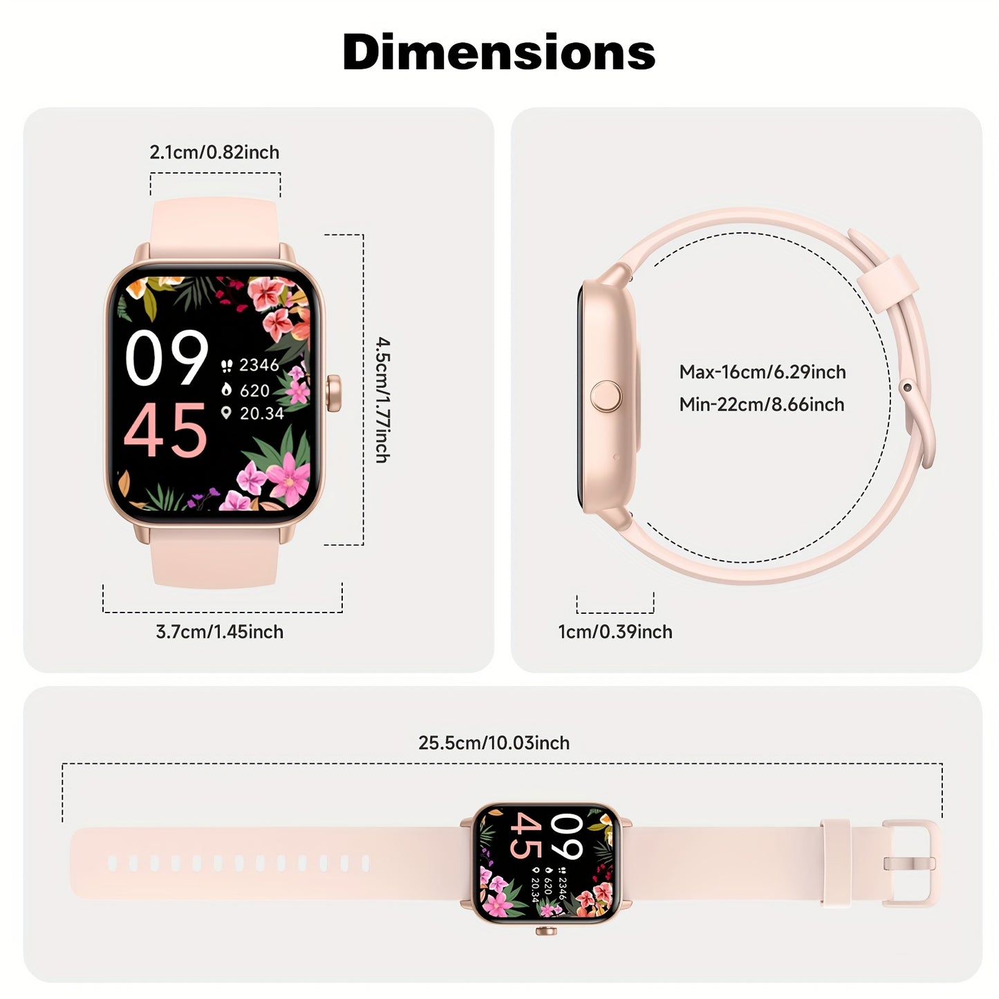 1pc FAWEIO 1.8 Inch Smart Watch for Women & Men with 100+ Sport Modes, Answer/Make Calls, Fitness Activity Tracker, Pedometer, for iPhone And Android, Perfect Gift for Family And Friends, Suitable for Christmas Gifts Beauty World Shop